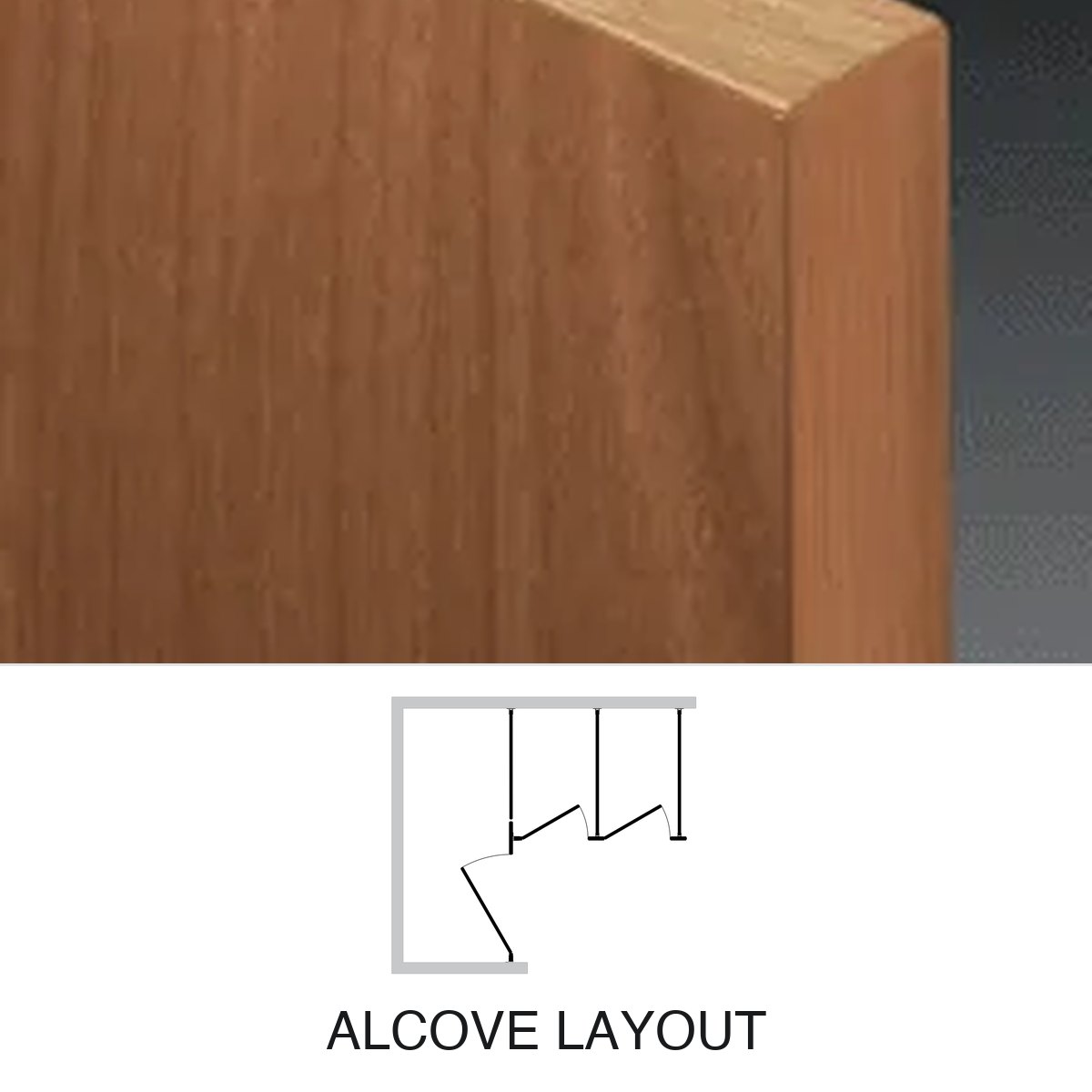 Alcove plastic laminate partition layout