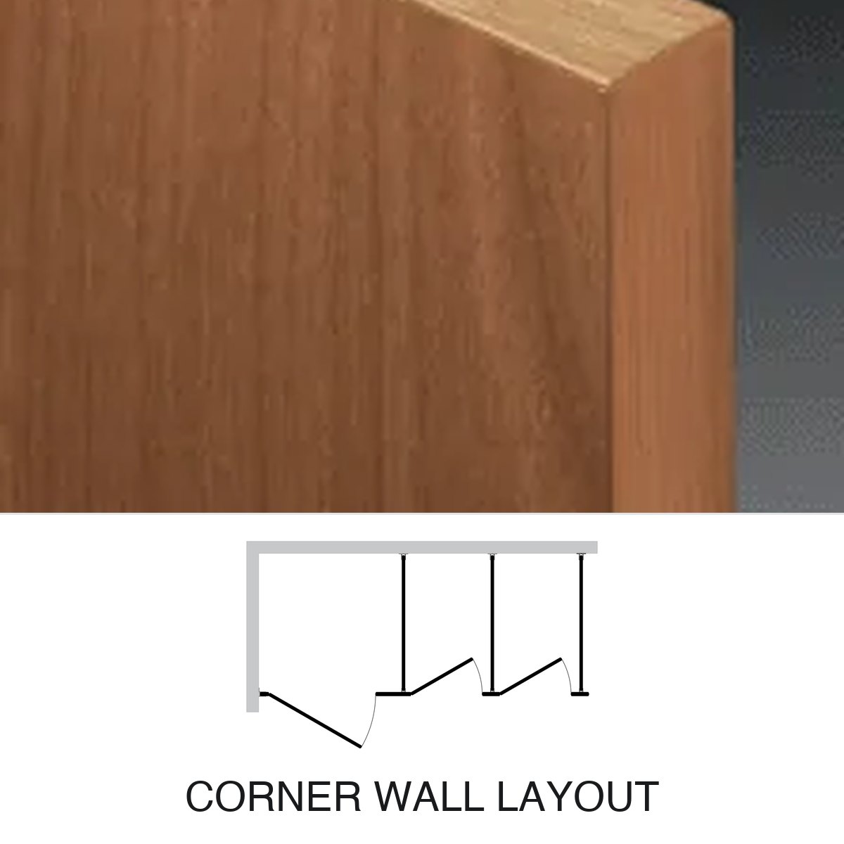 Corner Wall plastic laminate partition layout