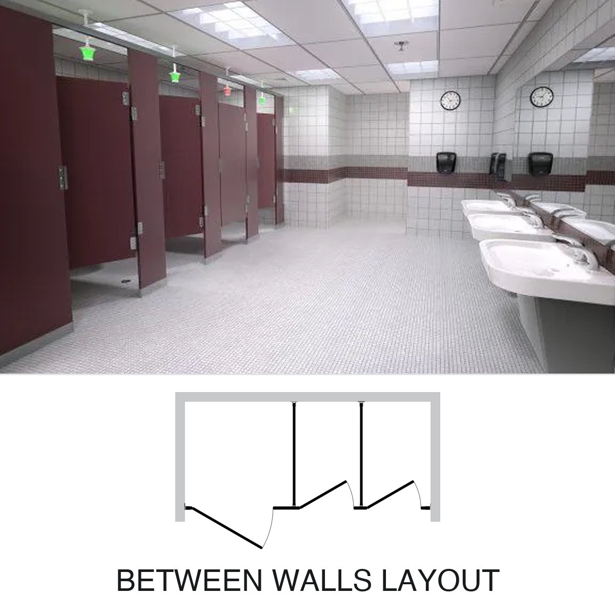Between Walls solid plastic (hdpe) partition layout