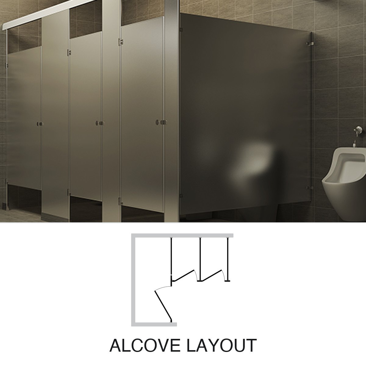 Alcove stainless steel partition layout