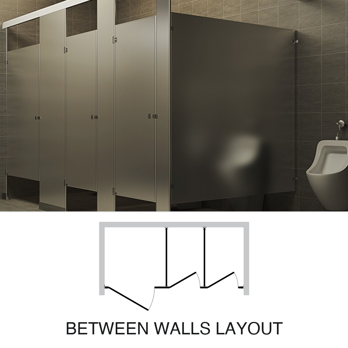 Between Walls stainless steel partition layout